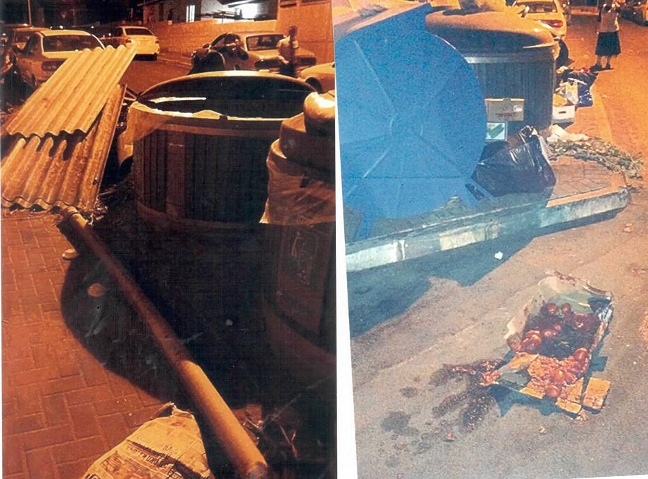 הזבל מחוץ לפחים