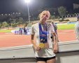 יעל הזרחי עם 3 מדליות במכביה (פייסבוק עיריית יבנה)