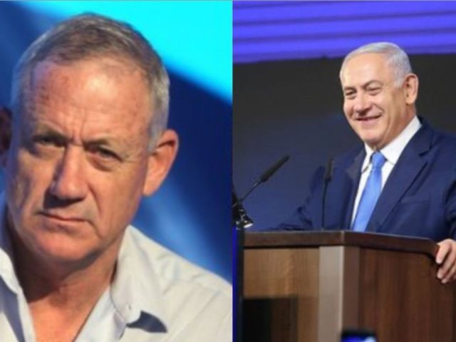 בנימין נתניהו ובני גנץ | צילומים: תומריקו, אלכס קולומויסקי